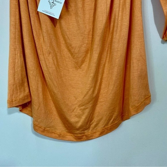 Amerikan Basics Women’s Off The Shoulder Loose Tee Orange NWT - Picture 3 of 6